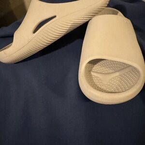 Beige Slide Sandals - Crocs Mellow Recovery